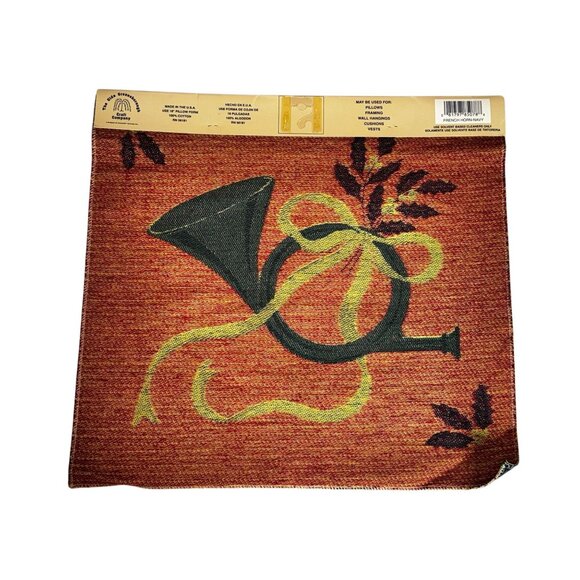Olde Greensborough Craft Co 18" Jacquard Tapestry Panel French Horn - Picture 5 of 7